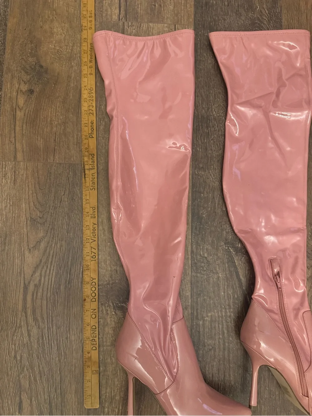 Steve Madden Vanquish Pink Patent Over-the-Knee Stiletto Boots
